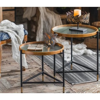 طاولة خدمه مصنوع من المعدن والخشب L7863 طاولة خدمه مصنوع من المعدن والخشب L7863