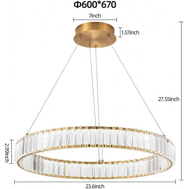 ثريا كريستال LED مقاس 60cm