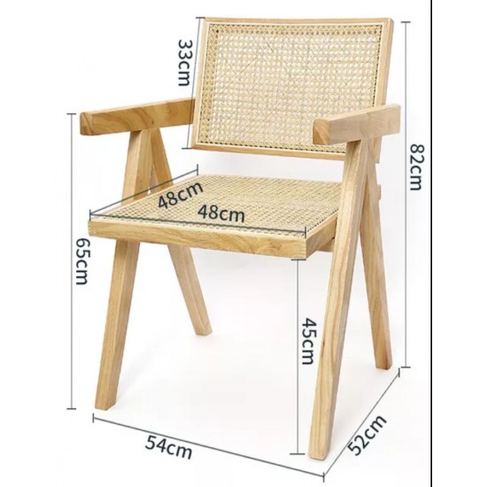 كرسي خشب راتان كلاسيك L1019