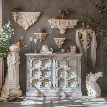 كونسول خشب طبيعي حفر شابي شيك كونسول خشب طبيعي حفر شابي شيك