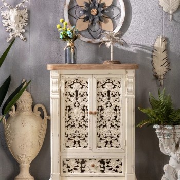 كونسول جداري خشب ابيض ريترو كونسول جداري خشب ابيض ريترو