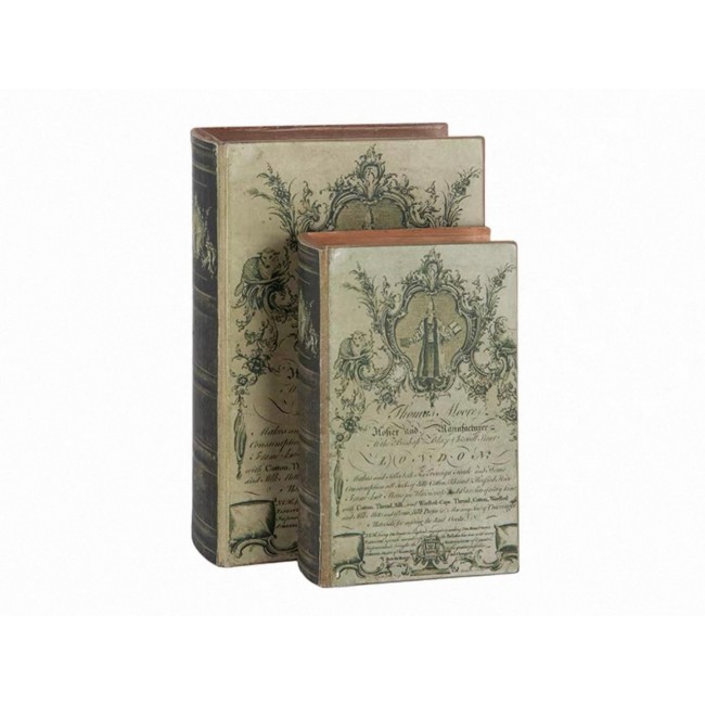  طقم صندوق تخزين ديكوريه مصممه على شكل كتب كلاسيكيه عتيقه العدد 2     L8454