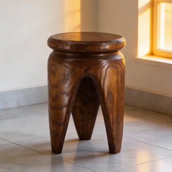 طاوله جانبيه مصنوعه من الخشب الطبيعي بتصميم ريفي دافئ 8631