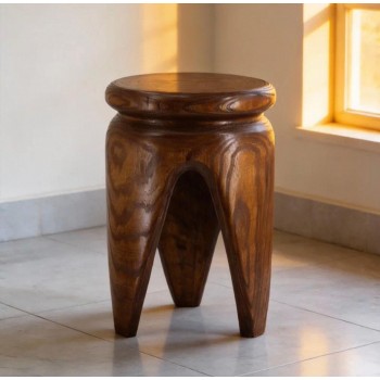 طاوله جانبيه مصنوعه من الخشب الطبيعي بتصميم ريفي دافئ 8631