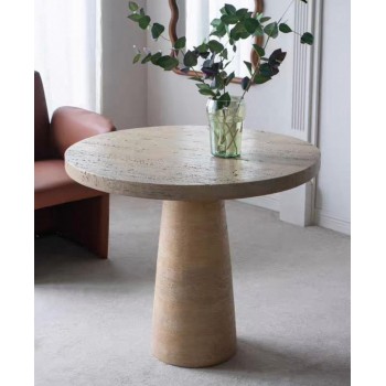 طاوله مستديره بلمسه الفخامه المعاصره الذي يبرز جمال الملمس ولونه الحجري الدافئ 8487