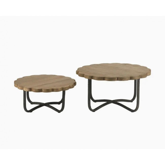 طقم صينيه ستاند خشبي يجمع بين جمال الخشب ومتانه القاعده المعدنيه العدد 2     L8615