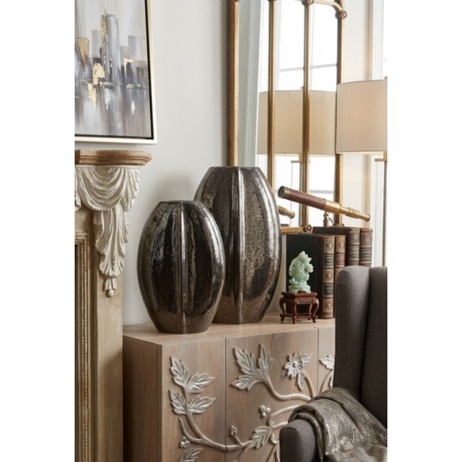 فازه سيراميك فاخره ببريق الزجاج بلمسة عصرية متوفر الحجمين L8581