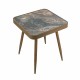 طاولة جانبية مربعة قطعة ديكور عصرية تجمع بين فخامة الرخام ودفء الخشب، وهي مثالية لإضافة لمسة جمالية في زوايا غرف المعيشة L7926