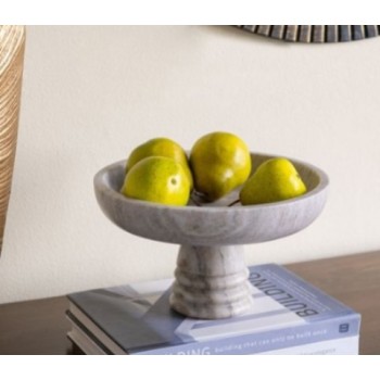 صحن رخامي ديكوري بقاعدة مضلعة8777