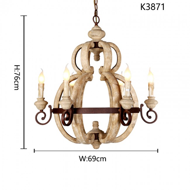 ثريا خشب مشغوله يدويا k3871