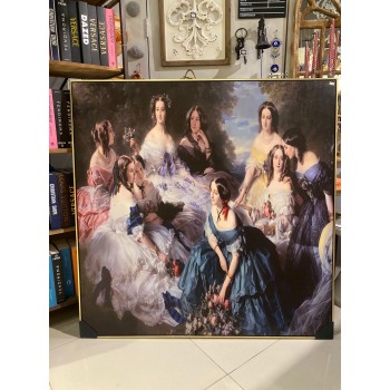 لوحه بتصميم فكتوريا باطار خشبي مذهب -k14