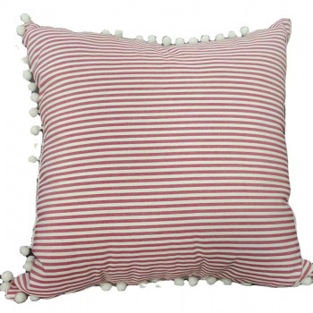 غطاء مخده بخطوط  حمراء مستقيمه 