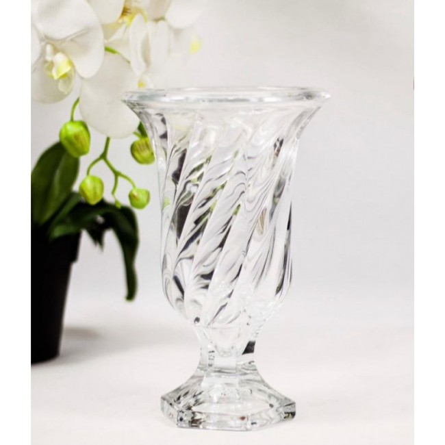 فازه  زجاج بزخرفه محفوره بشكل مميز L2859