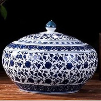 اناء من سراميك بغطاء بتصميم صيني من سراميك 3052