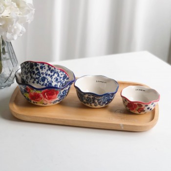 وعاء قياس مقادير لطهي 4 قطع مصنوع يدويا من سراميك3103