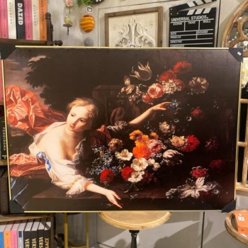 لوحه جداري باطار ذهبي خشبي -k30