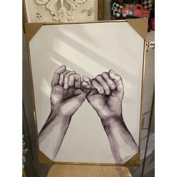 لوحه جداري باطار خشبي ذهبي k27