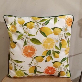 غطاء خدادية  بحشوه برسمة الليمون 