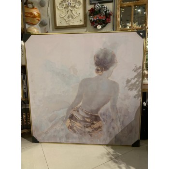 لوحه جداري باطار ذهبي خشبي -k40