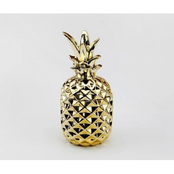 تحفة اناناس ذهبيه بغطاء من سراميك تحفة اناناس ذهبيه بغطاء من سراميك