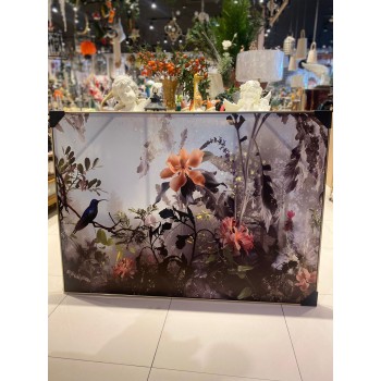 لوحه جداريه كانفس باطار خشبي  ذهبي 64