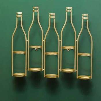 حامل قوارير جداريه معدني مذهب 