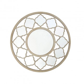 مرايا جداريه دائريه باطار ذهبي معدني 