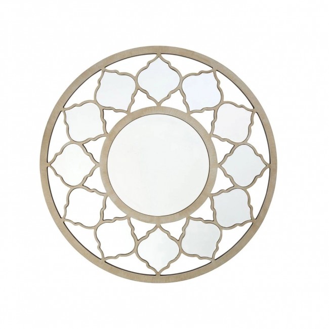 مرايا جداريه دائريه باطار ذهبي معدني 