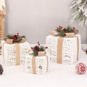 بوكس هدايا شتويه مضيئه طقم ثلاث احجام 