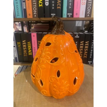 تحفة يقطين مزخرفه بالون البرتقالي من السراميك 