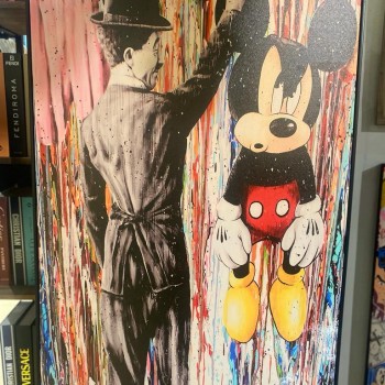 لوحة باطار خشبي اسود -k2