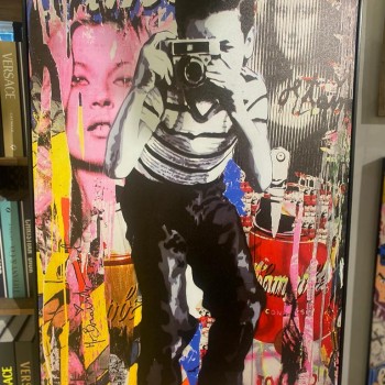 لوحه باطار خشبي اسود -k13