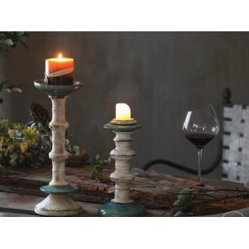 شمعدان خشب مطعم بالمعدن k3975, k3974