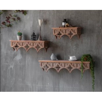 رفوف خشب حفر يدوي 