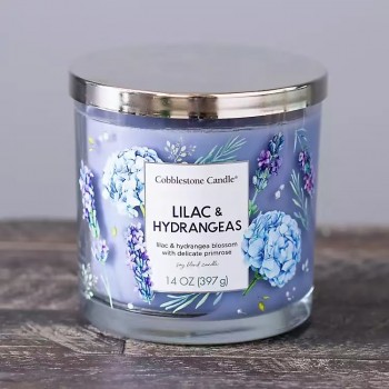 شمعه معطره بزهرة الليلك باناء زجاج شمعه معطره بزهرة الليلك باناء زجاج