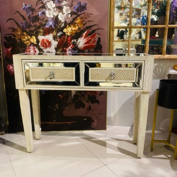 كانسول جداري خشبي مزين بالمرايات -11232