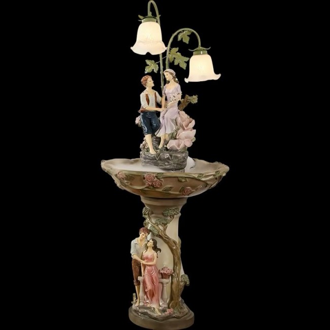 نافوره بمصباح ديكوري فنتج بقاعده تمثال رومانسي 