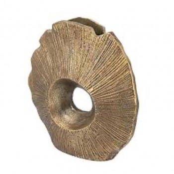 فازه مصنوعه من الراتنج منحوته تجرديه بخطوط شعاعيه ملائم لديكور المنزل 8354