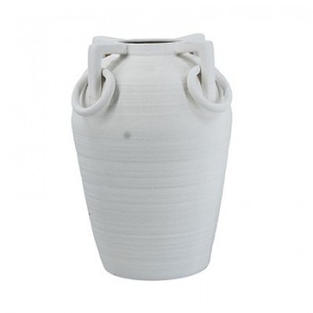 فازه سيراميك بيضاء بمقابض بتصميم عصري وانيق 8327