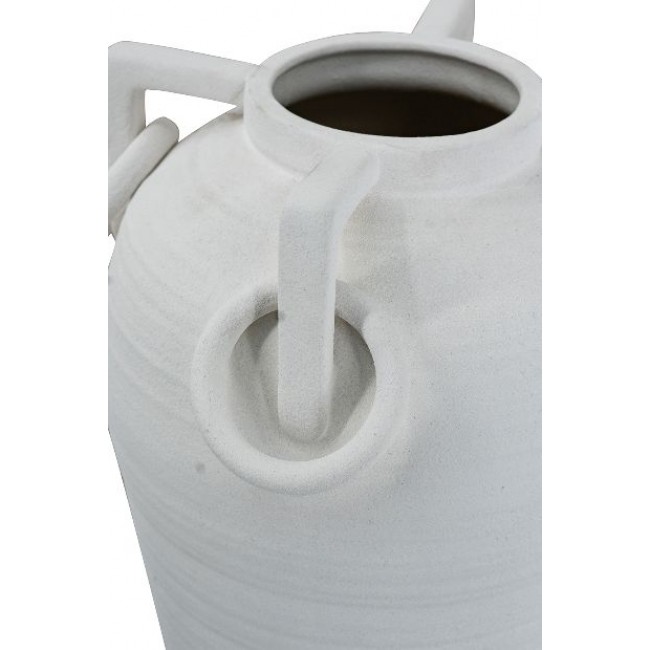 فازه سيراميك بيضاء بمقابض بتصميم عصري وانيق 8327