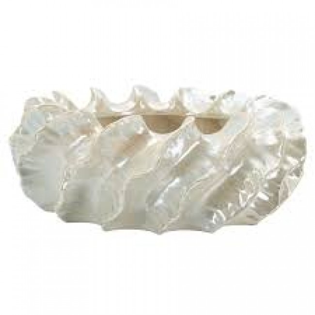 فازه ديكور سيراميك أو مزهرية بتصميم صدفة البحر8326