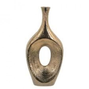 فازه ديكور مجوفة بلون  ذهبي عتيق بستايل اوربي 8200