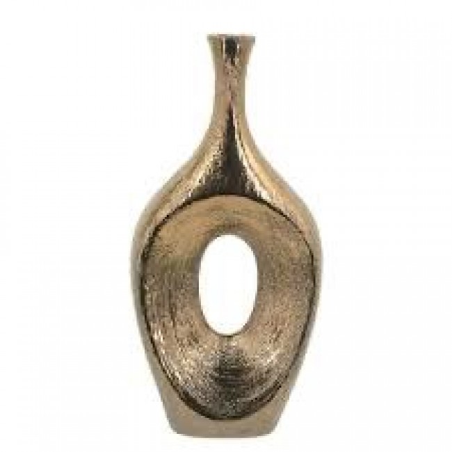 فازه ديكور مجوفة بلون  ذهبي عتيق بستايل اوربي 8200