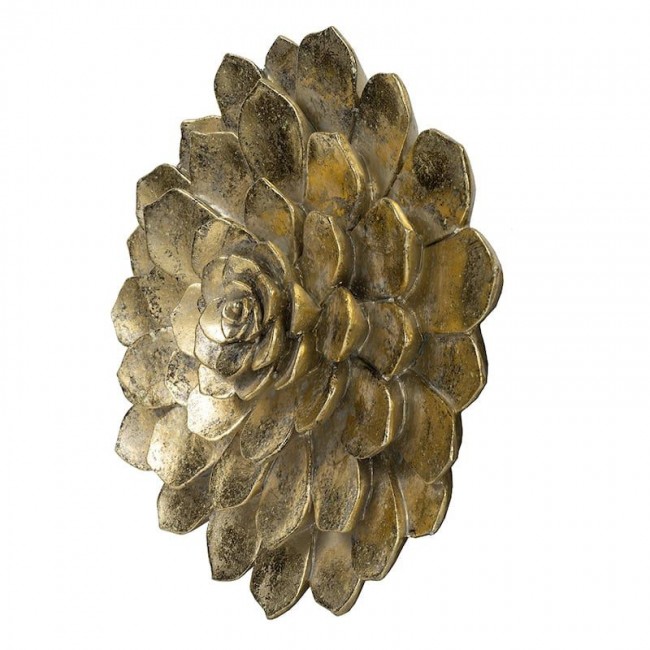 ديكور جداري بتصميم زهرة بلون ذهبي 8255