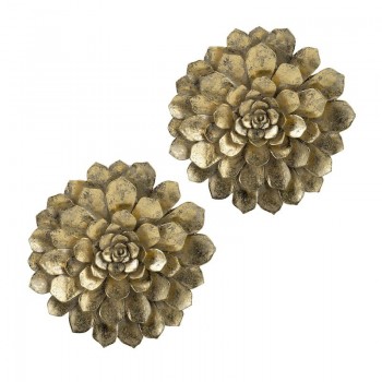 ديكور جداري بتصميم زهرة بلون ذهبي 8255