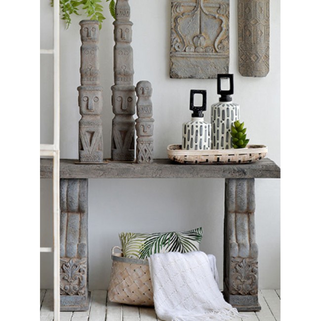 كونسول جداري بتصميم يوناني باللون الرمادي المنحوتة 8416