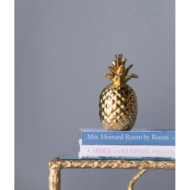  تحفة أناناس ديكوري بلون ذهبي متوفر الحجمين 8227