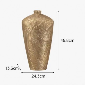 فازه معدنية بلون ذهبي بتصميم مزخرف 8353