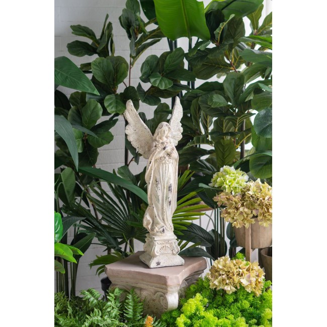 تحفة انجل الحديقة بلون أبيض عتيق بتصميم كلاسيكي  8369