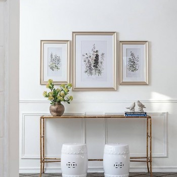 طقم لوحات فنية جدارية نباتية مؤطرة من 3 قطع 8426